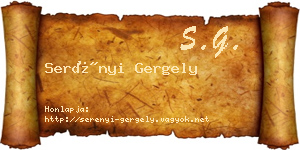 Serényi Gergely névjegykártya
